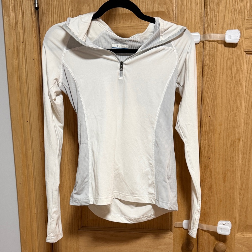 Columbia Women's White Hooded Quarter-Zip Pullover
